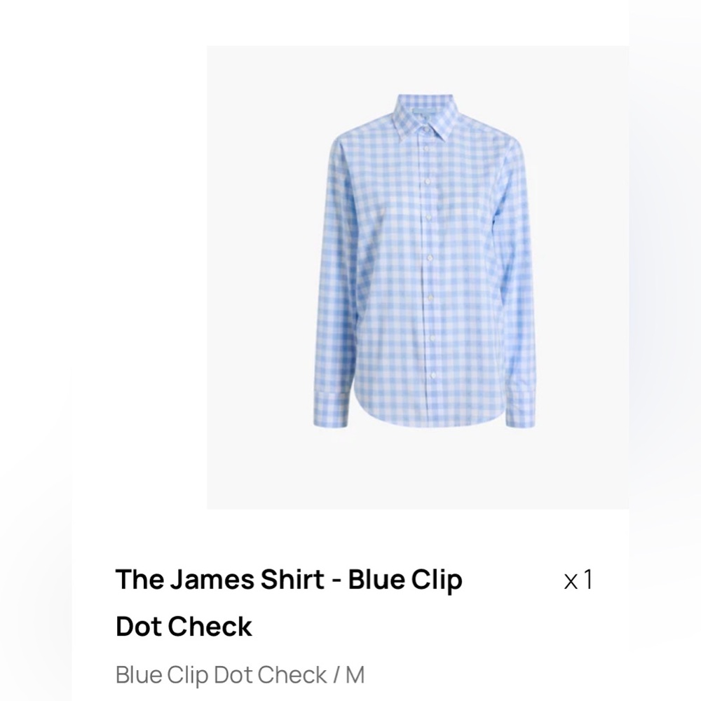 Hill House James Shirt Blue Clip Dot Check Medium